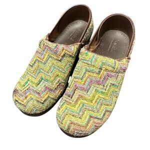 Sanita The Original Danish Clog Colorful Chevron Print Clogs Size 39